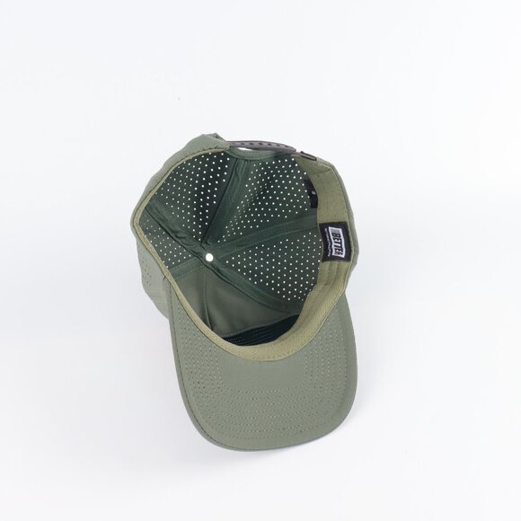 Blank 5 Panel Performance Soft Structured Hats- 12 pack in Color Green - Picture 6 of 6